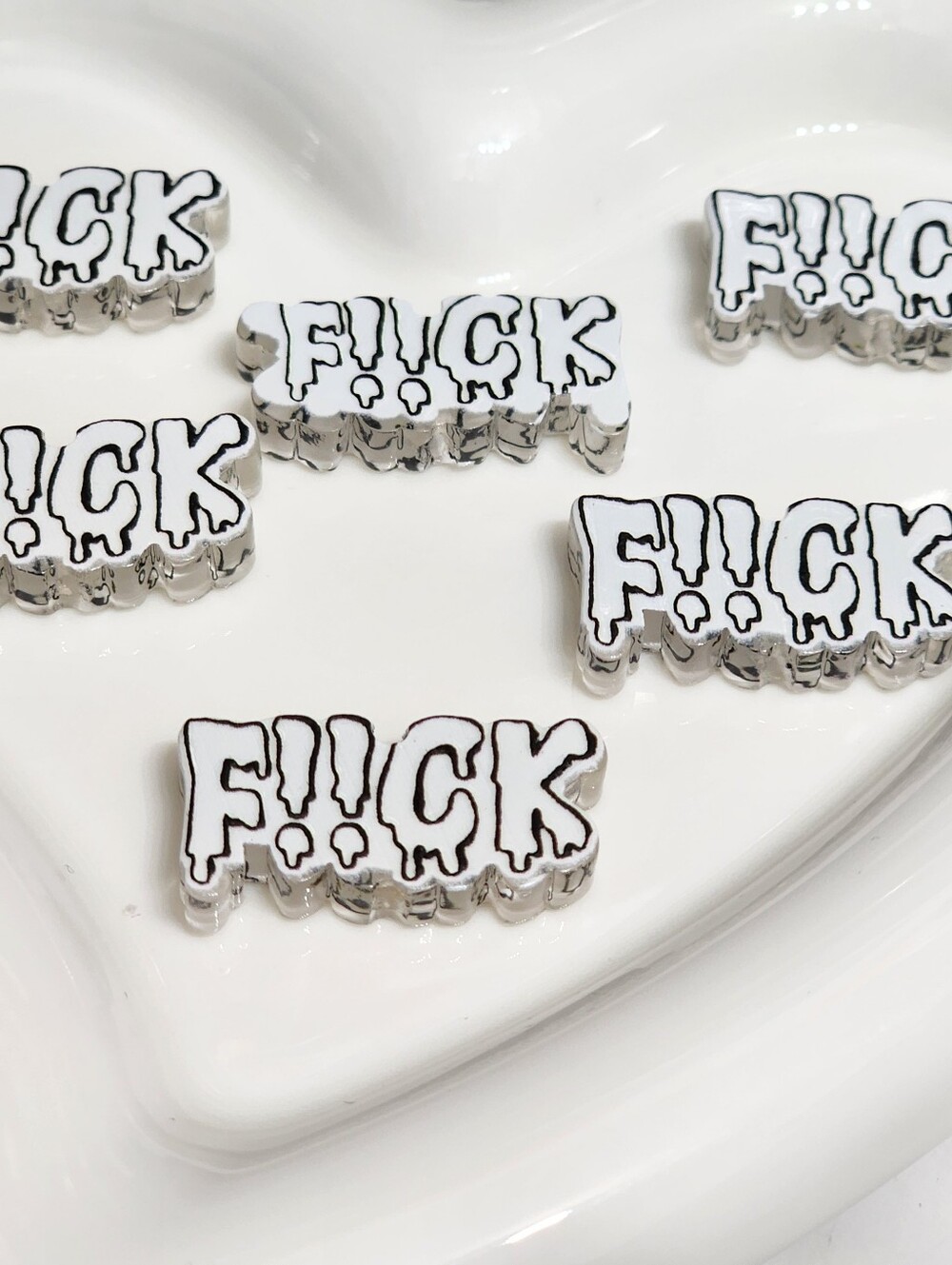 Spicy F**k Focal‎ Beads 2 Pcs Beaded Pen Charms Jewelry Making Crafts Beads